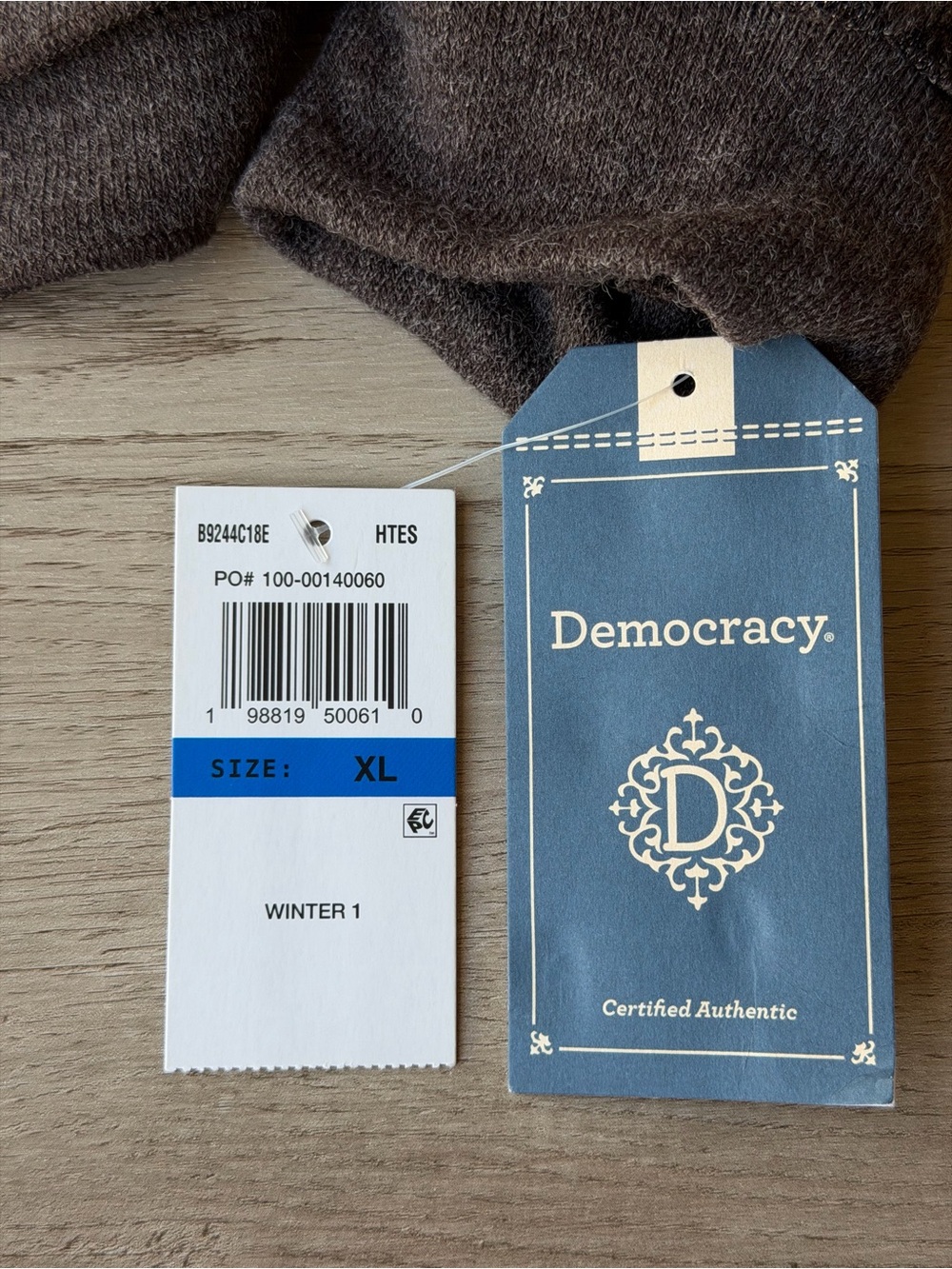 Democracy XL Heather Espresso Mixed Media Lace Sleeve Top NWT - Picture 11 of 16